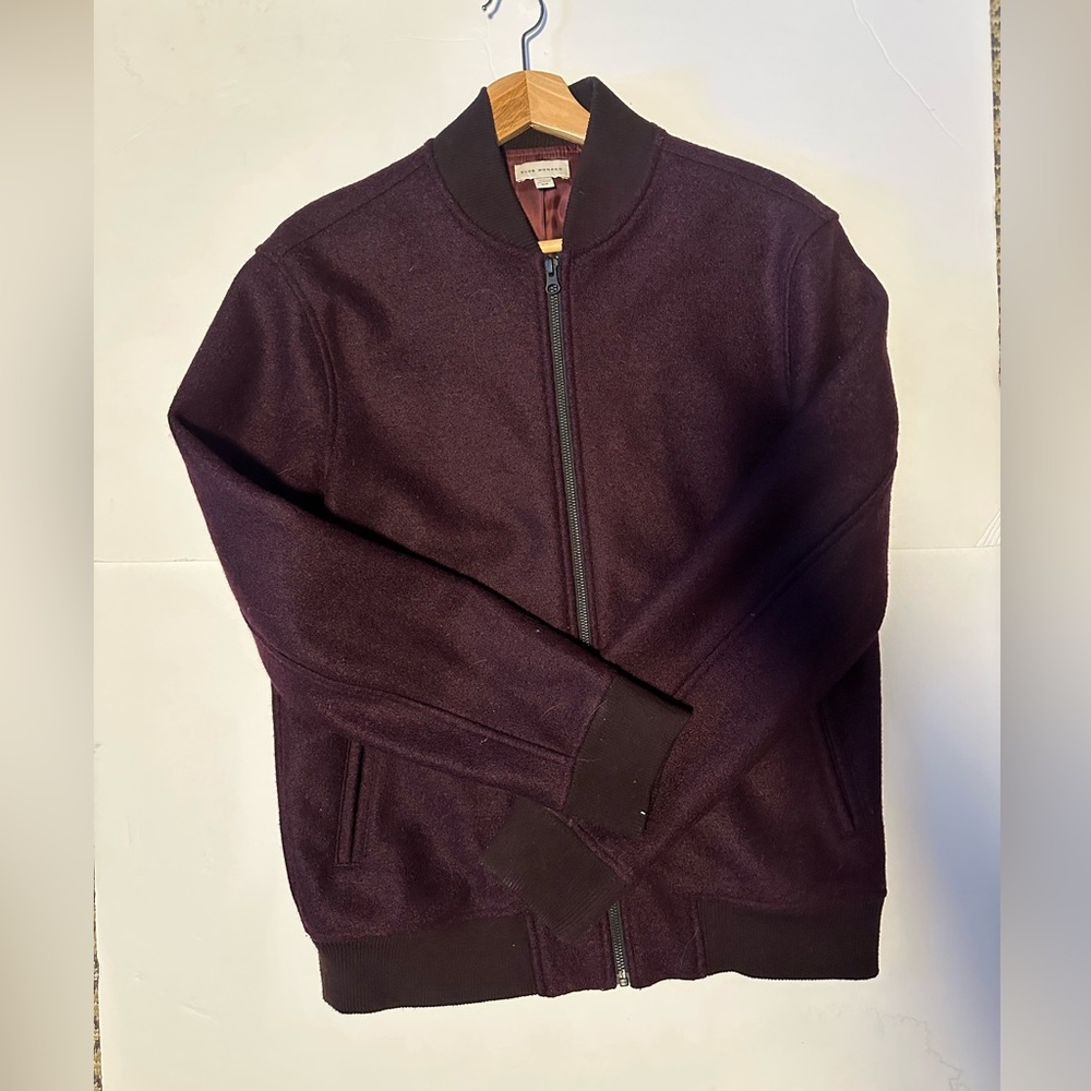 Club Monaco Purple Bomber Jacket